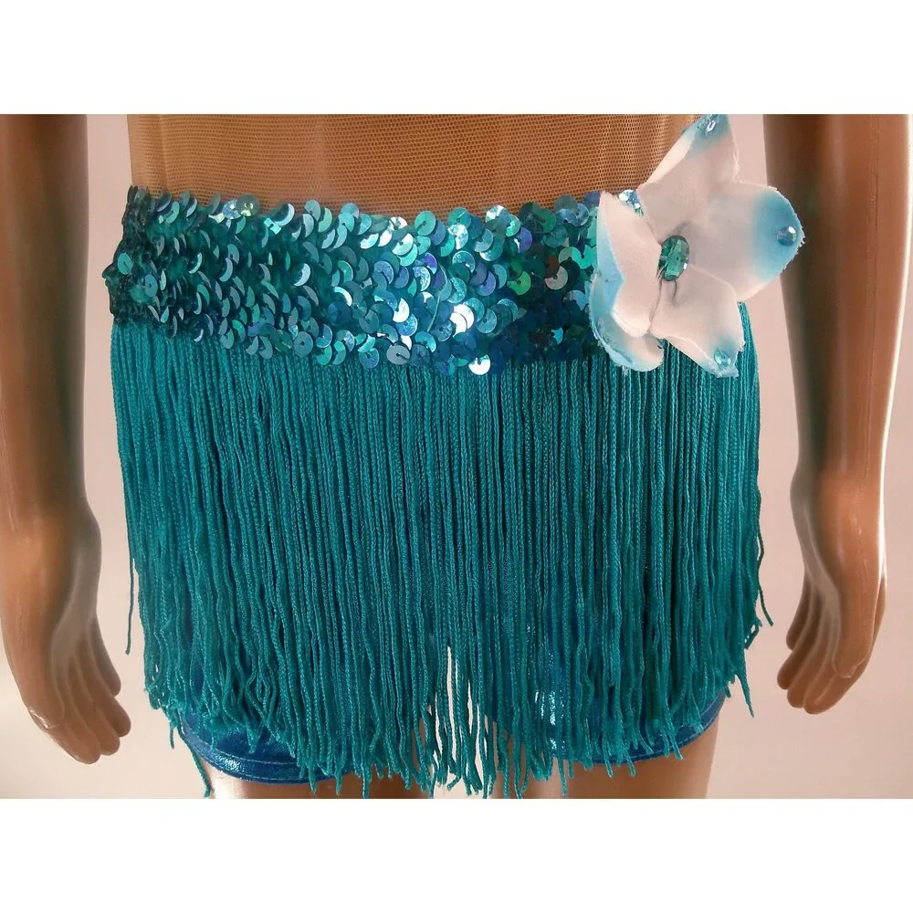 Pre-Owned Dance Costume Small Child Turquoise A Wish Come True 12719 Jazz Tap M